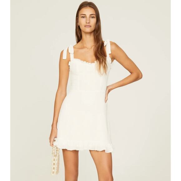 Reformation Christine White Dress Size 8 - Picture 1 of 12